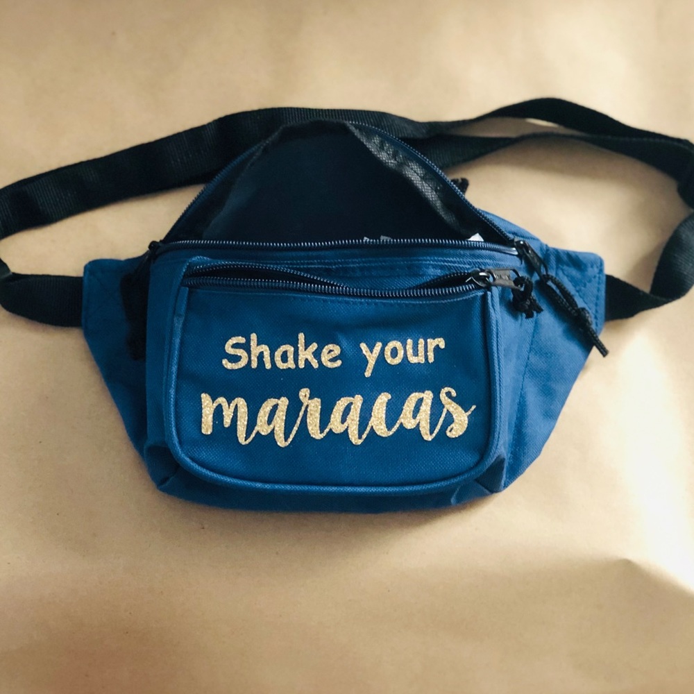 Navy blue and gold fanny pack